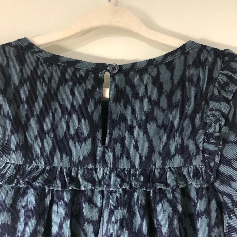 NEW WITH TAGS Baby Gap Girls Blue & Gray Corduroy Long Sleeve Dress Size 4
